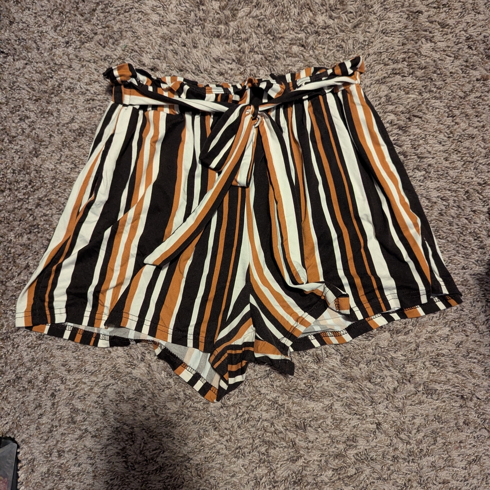 Shosho Striped Paperbag Shorts